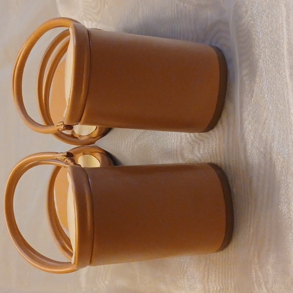 Nine West Rosy Brown heeled sandals, Size 8 1/2, wedge heel,  like new. - Picture 4 of 6